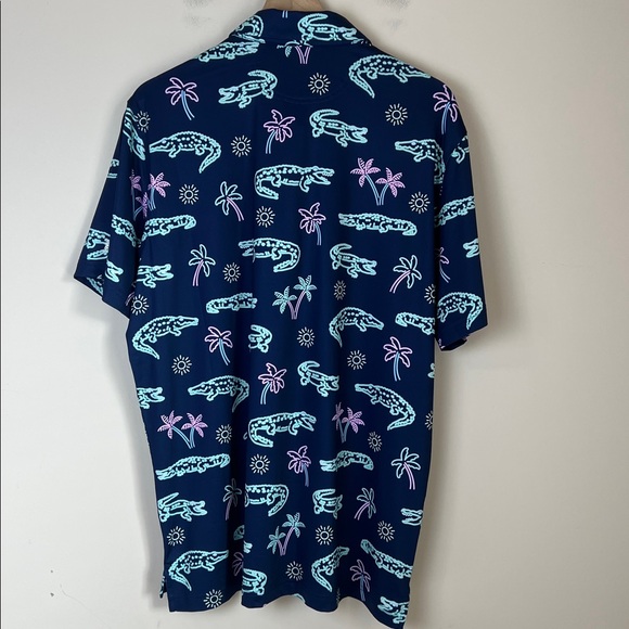 Chubbies Blue Polo Shirt with Tropical Print - Picture 6 of 8